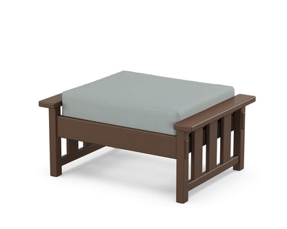 Martha Stewart by POLYWOOD® Acadia Deep Seating Ottoman in Mahogany / Spa