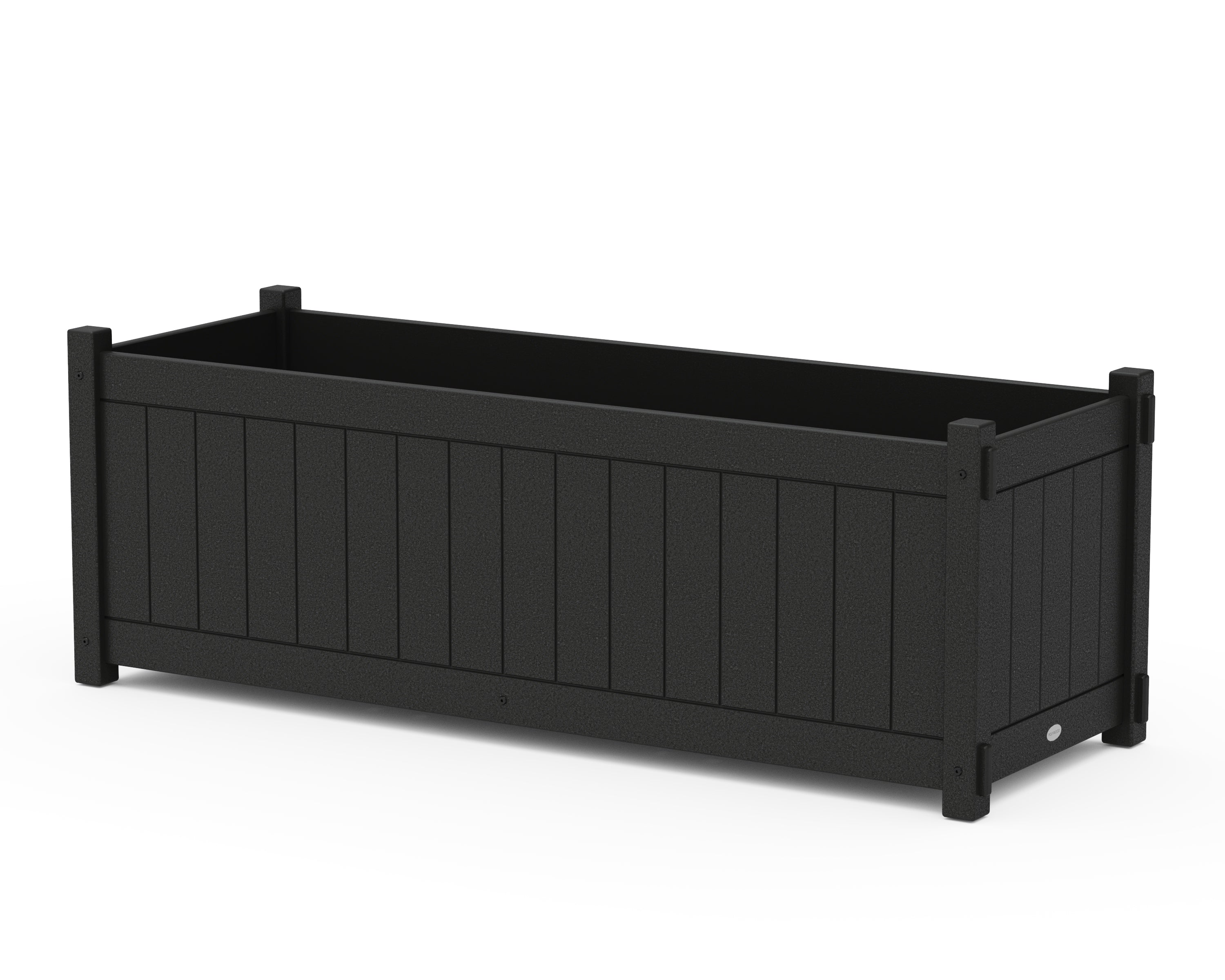 POLYWOOD® Vineyard Large Rectangle Triple Planter Box in Black