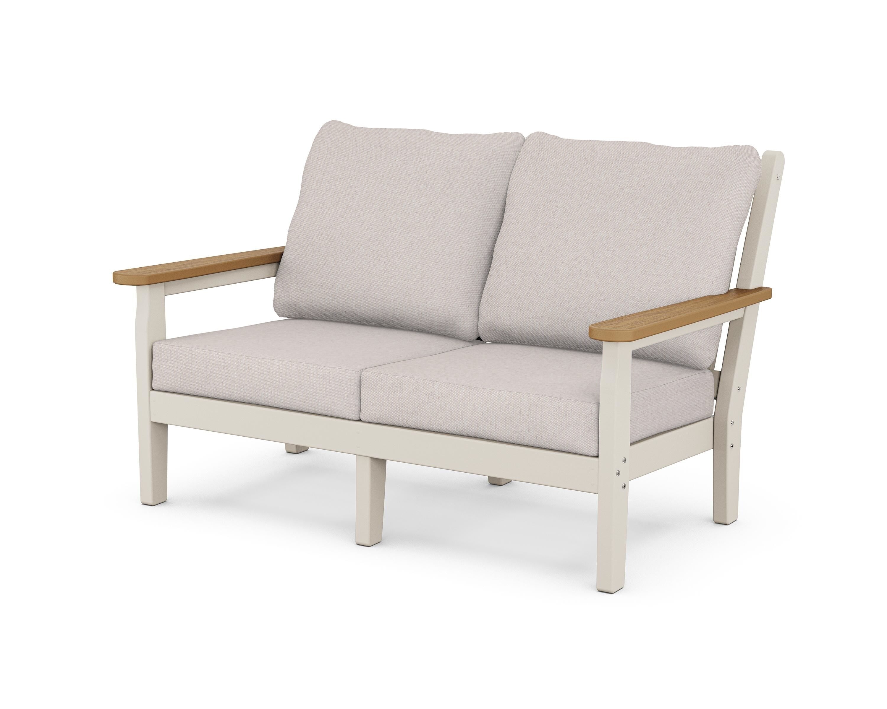 POLYWOOD® Chippendale Deep Seating Loveseat in Sand / Natural / Dune Burlap