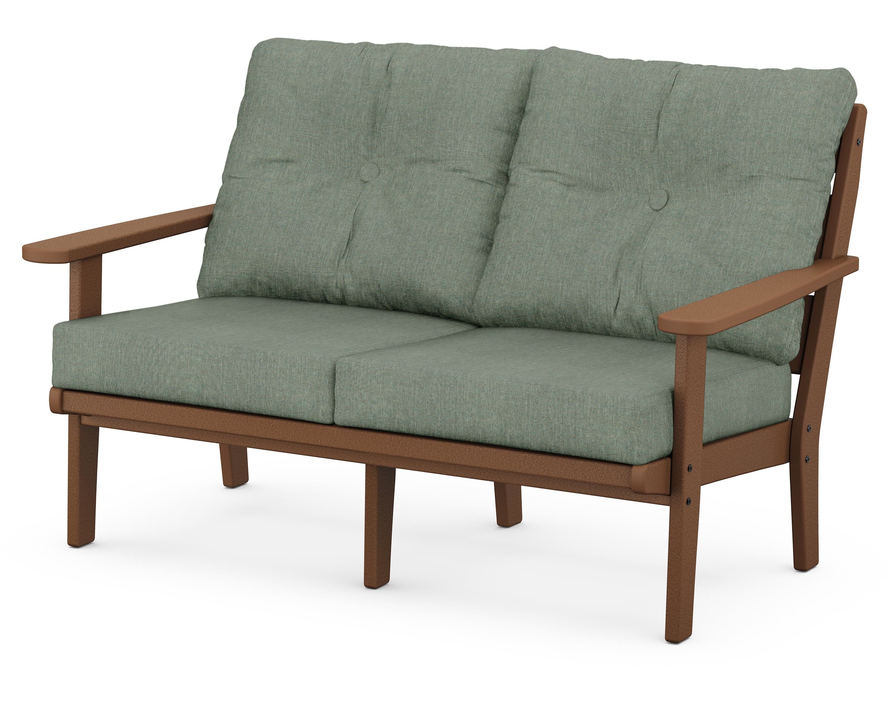 POLYWOOD® Lakeside Deep Seating Loveseat in Teak / Cast Sage