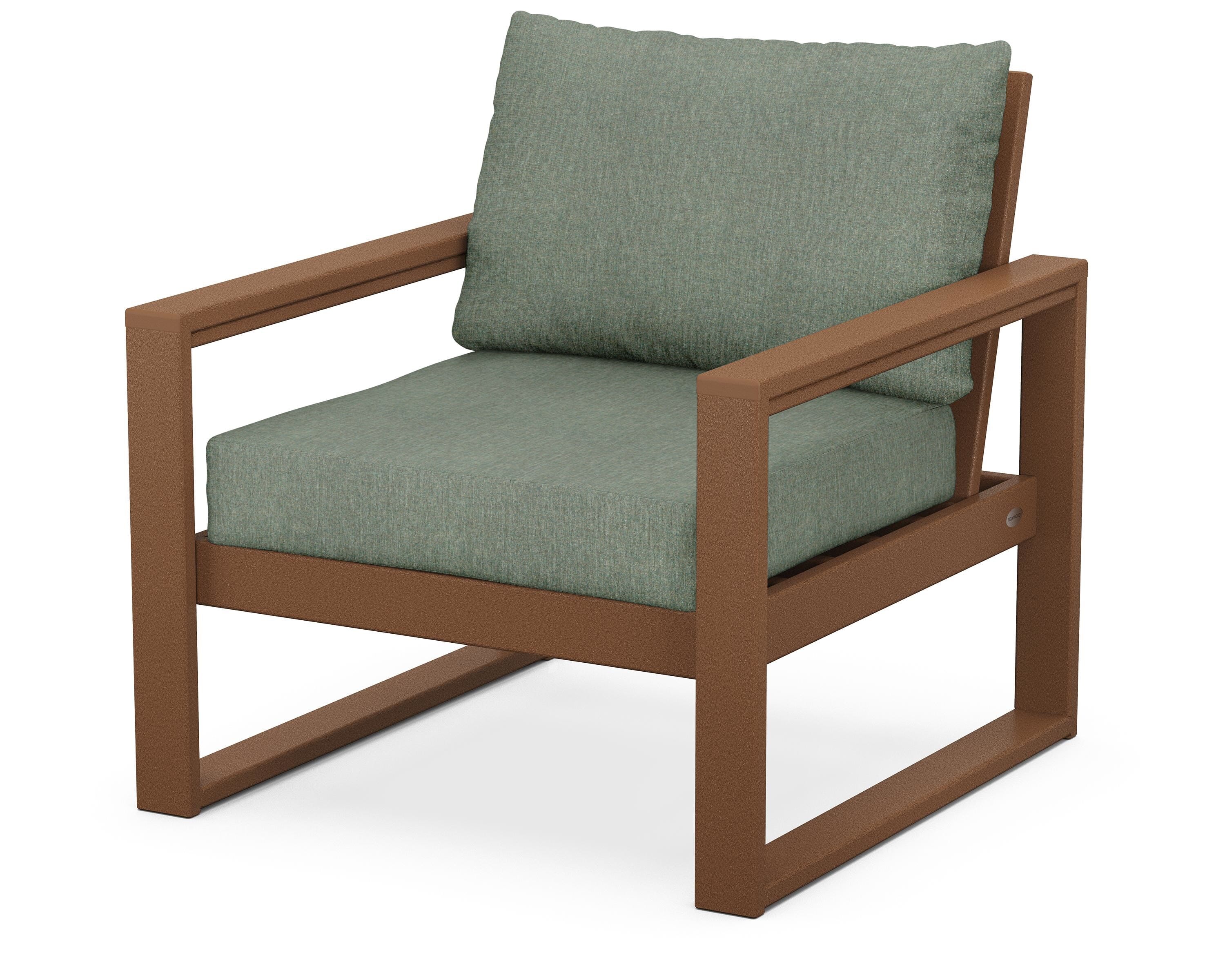 POLYWOOD® EDGE Club Chair in Teak / Cast Sage
