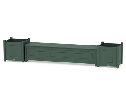 Country Living 72" Country Living Straight Planter Storage Bench Set- Large in Green