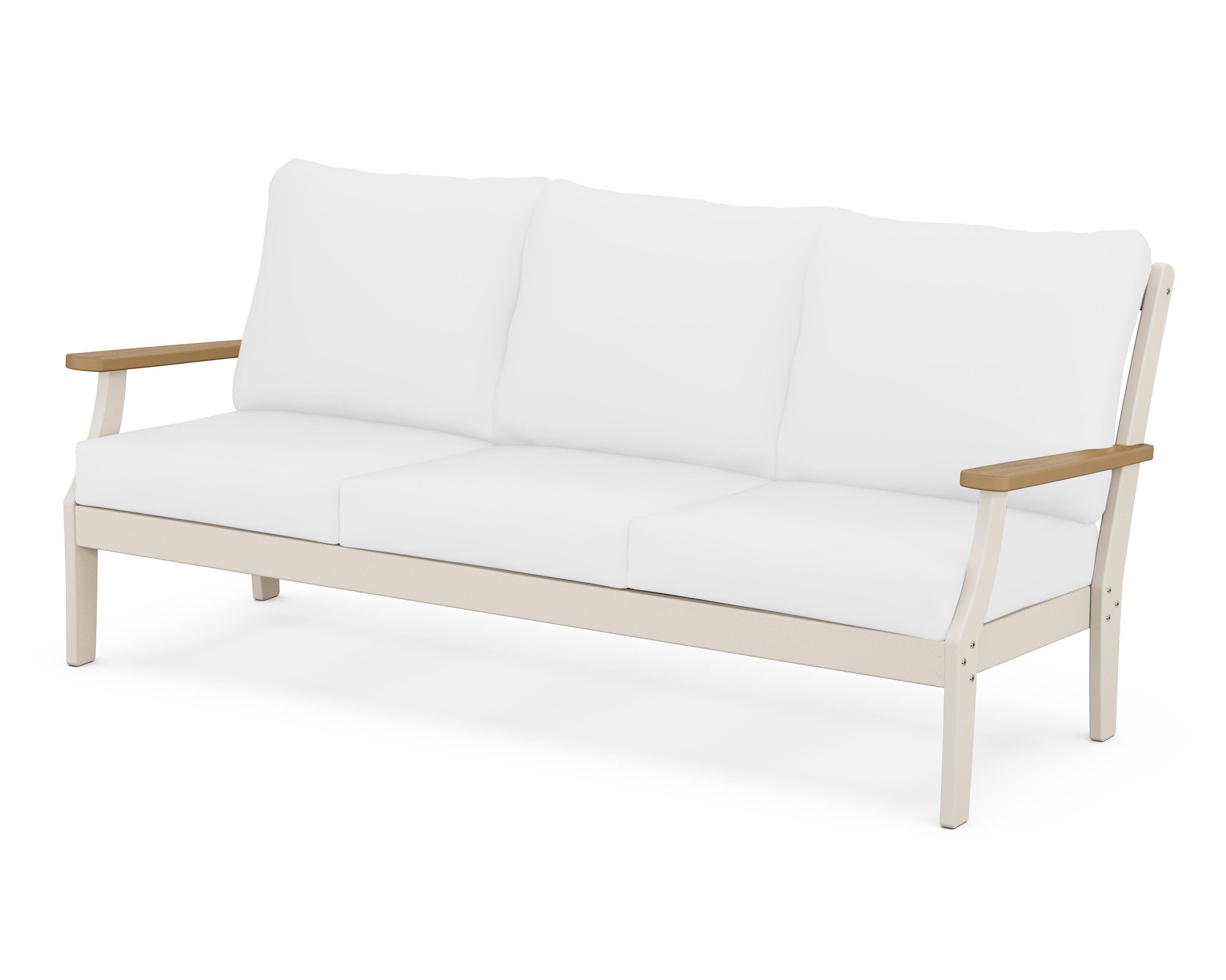 POLYWOOD® Braxton Deep Seating Sofa in Sand / Natural / Natural