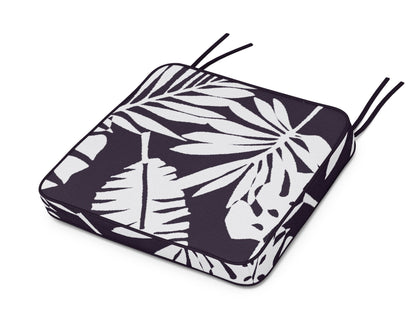 Martha Stewart by POLYWOOD® Chinoiserie Arm Chair Seat Cushion in Leaf Navy