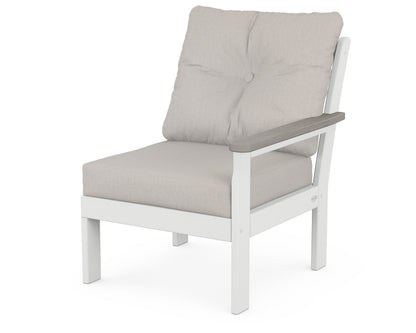 POLYWOOD® Vineyard Modular Right Arm Chair in White / Driftwood / Cast Ash