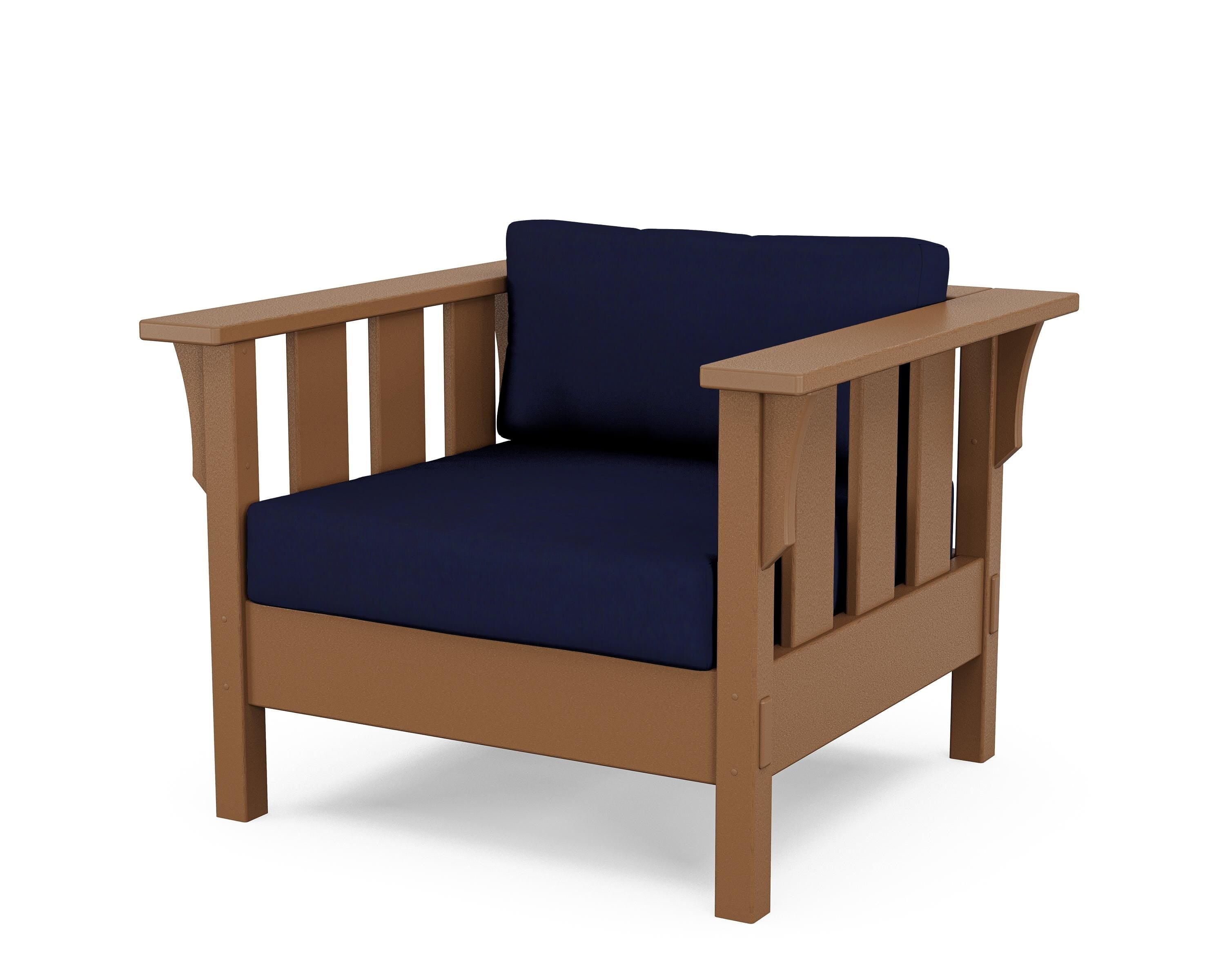Martha Stewart by POLYWOOD® Acadia Deep Seating Chair in Teak / Navy