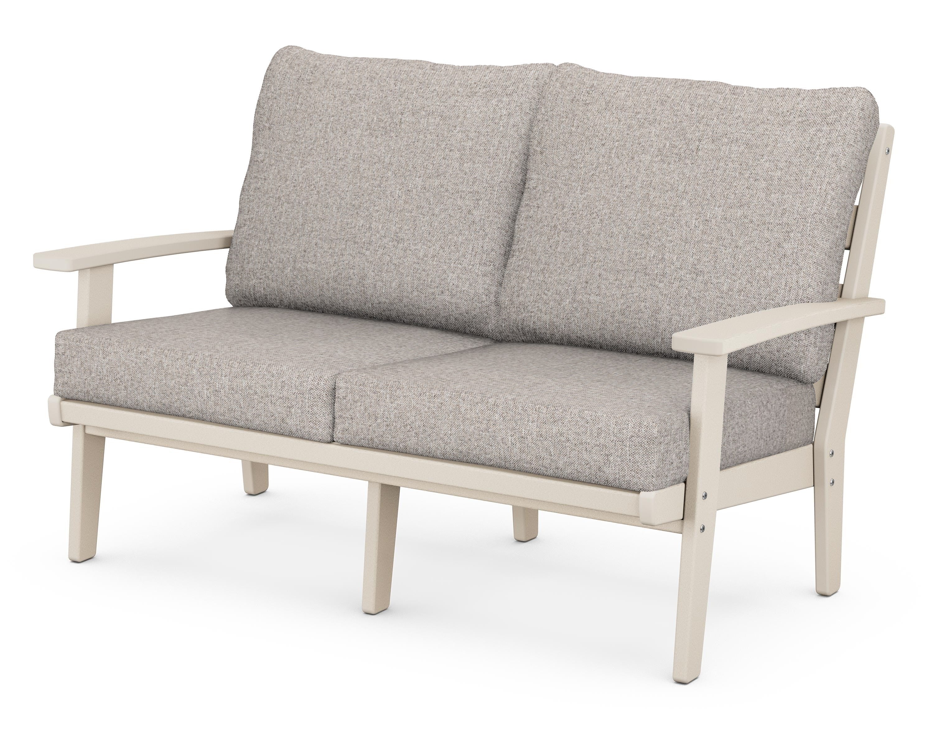POLYWOOD® Grant Park Deep Seating Loveseat in Sand / Weathered Tweed