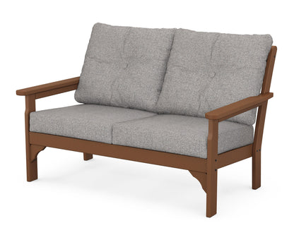 POLYWOOD® Vineyard Deep Seating Loveseat in Teak / Grey Mist