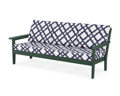 Country Living Cottage Deep Seating Sofa in Green / Trellis Navy