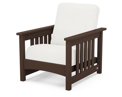 POLYWOOD® Club Mission Chair in Mahogany / Natural Linen