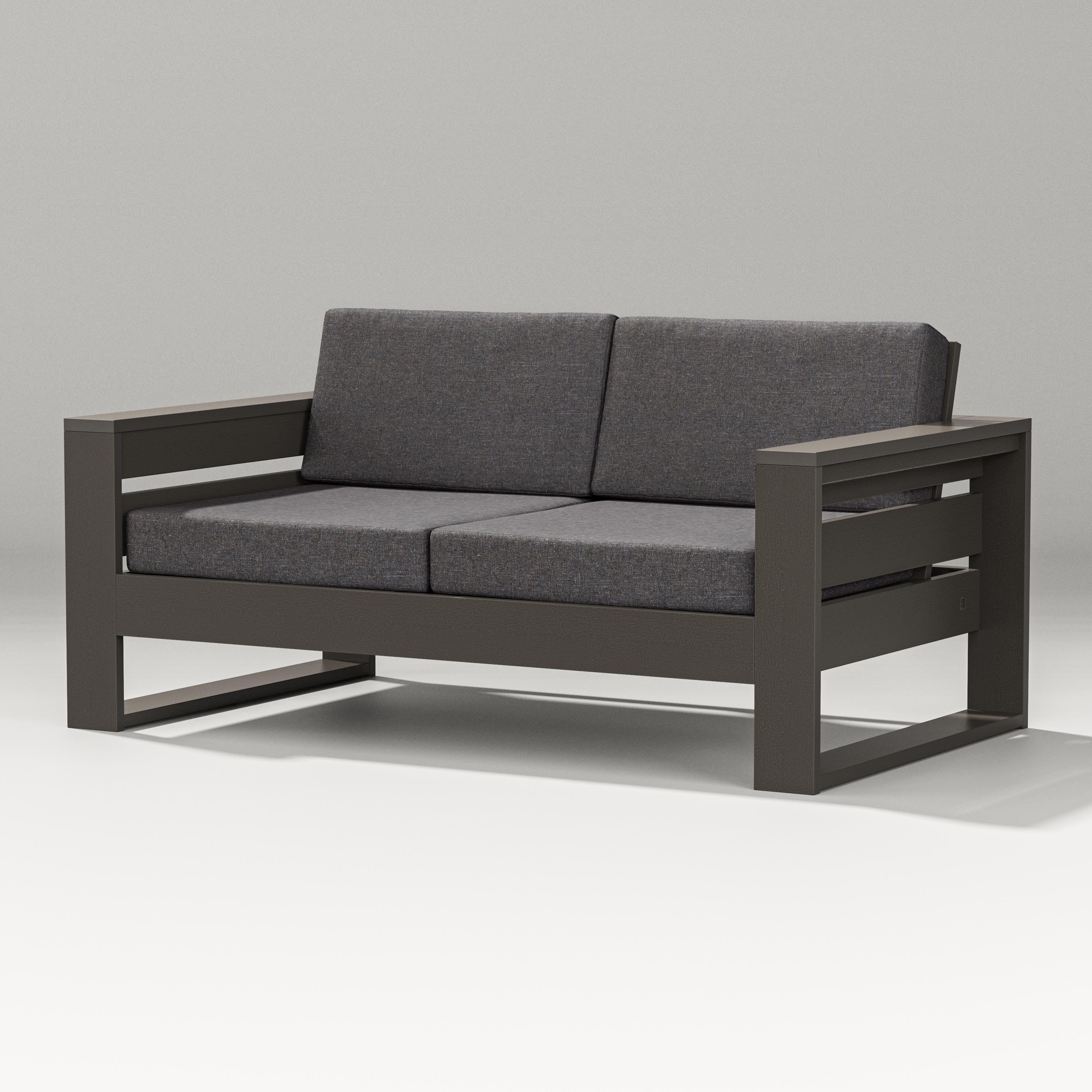 PW Designer Series Latitude Loveseat in Vintage Coffee / Ash Charcoal