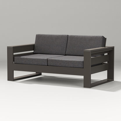 PW Designer Series Latitude Loveseat in Vintage Coffee / Ash Charcoal