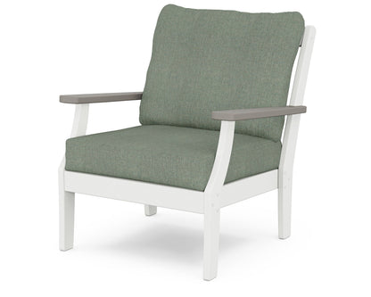 POLYWOOD® Braxton Deep Seating Chair in White / Driftwood / Cast Sage