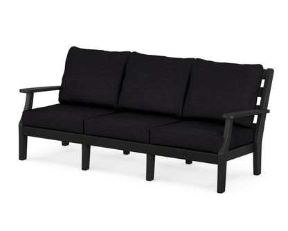 POLYWOOD® Chesapeake Deep Seating Sofa in Black / Midnight Linen