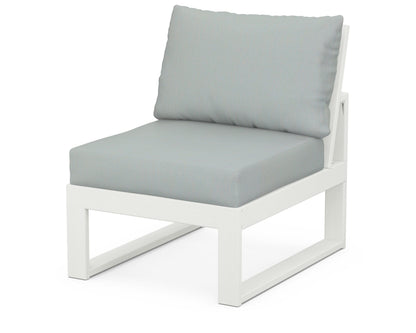 Unbranded Modular Armless Chair in Vintage White / Spa