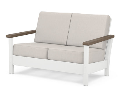 POLYWOOD® Harbour Deep Seating Loveseat in White / Kona / Cast Ash