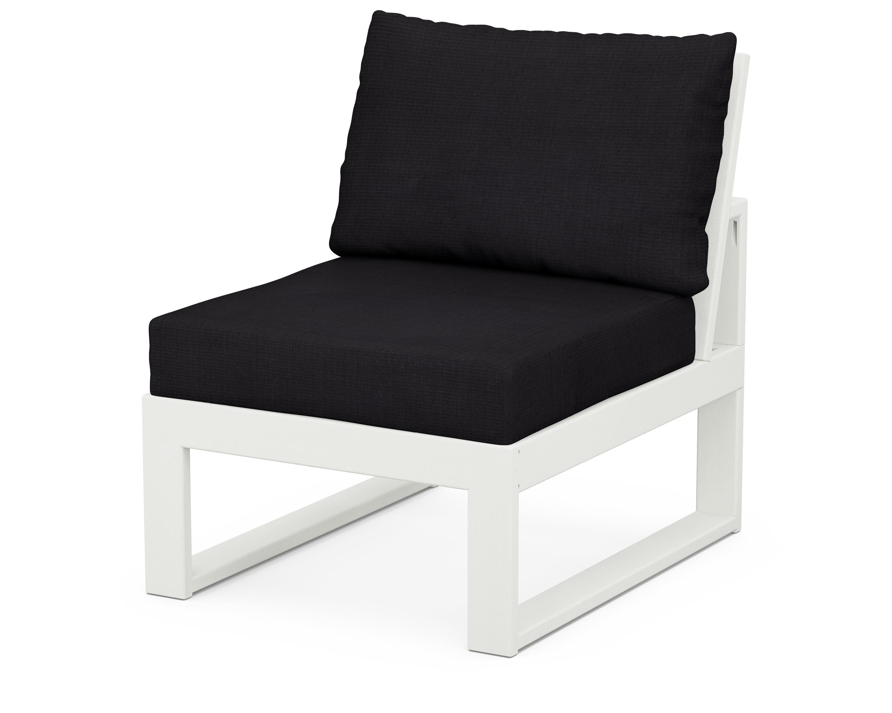 Unbranded Modular Armless Chair in Vintage White / Midnight Linen