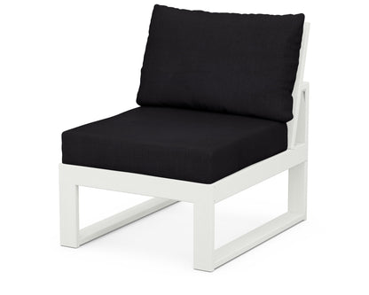 Unbranded Modular Armless Chair in Vintage White / Midnight Linen