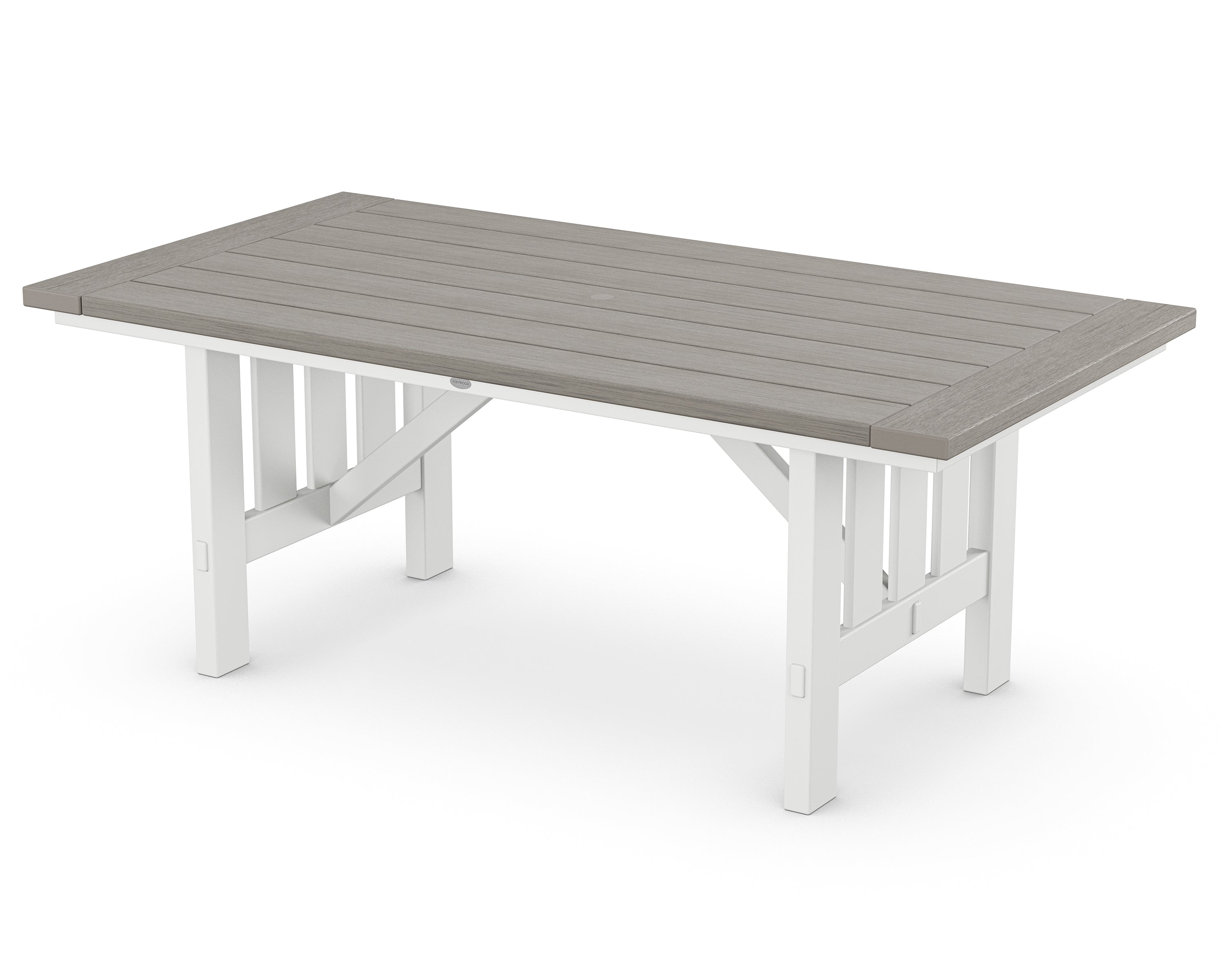 POLYWOOD® Mission 39" x 75" Dining Table in White / Driftwood