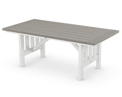 POLYWOOD® Mission 39" x 75" Dining Table in White / Driftwood