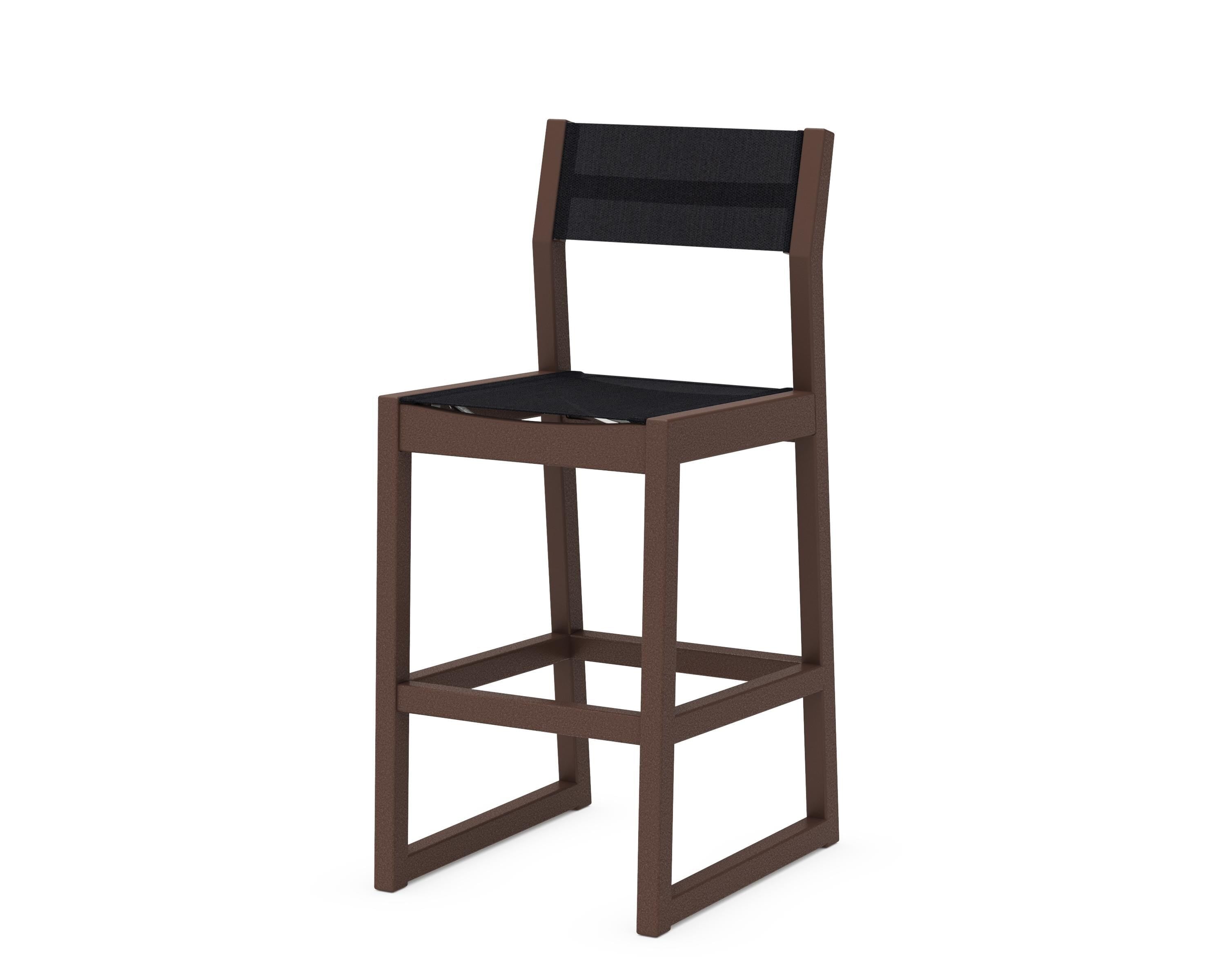 POLYWOOD® EDGE Sling Bar Side Chair in Mahogany / Black Sling