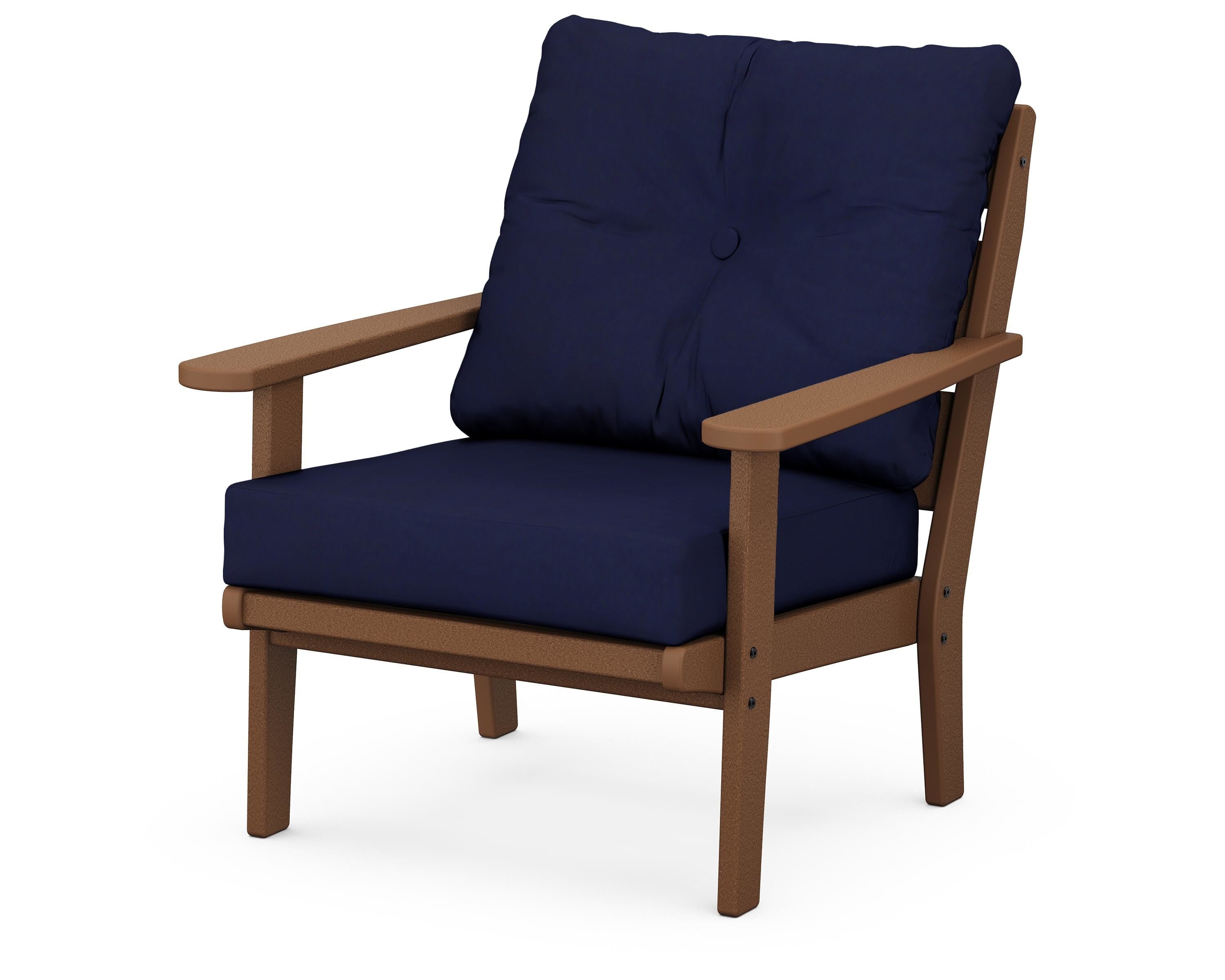 POLYWOOD® Lakeside Deep Seating Chair in Teak / Navy