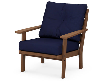 POLYWOOD® Lakeside Deep Seating Chair in Teak / Navy