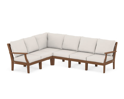 POLYWOOD® Braxton Modular 6-Piece Deep Seating Set in Teak / Cast Ash