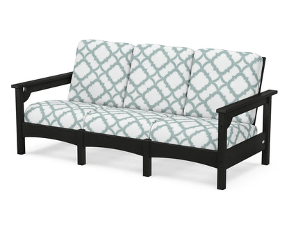 POLYWOOD® Club Sofa in Black / Trellis Glacier Spa