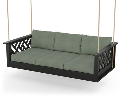 POLYWOOD® Chippendale Daybed Swing in Black / Cast Sage