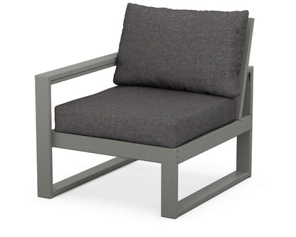 POLYWOOD® EDGE Modular Left Arm Chair in Slate Grey / Ash Charcoal