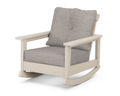 POLYWOOD® Prescott Deep Seating Rocking Chair in Sand / Weathered Tweed