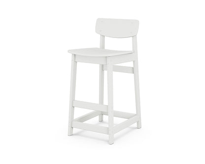 POLYWOOD® Modern Studio Urban Lowback Bar Chair in White