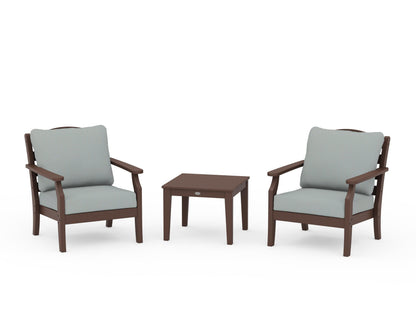 Draper James™ by  POLYWOOD® Savannah 3-Piece Deep Seating Set in Mahogany / Spa