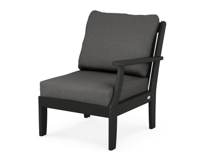 POLYWOOD® Braxton Modular Right Arm Chair in Black / Spectrum Carbon