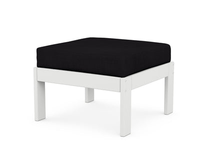 POLYWOOD® Vineyard Modular Ottoman in White / Midnight Linen