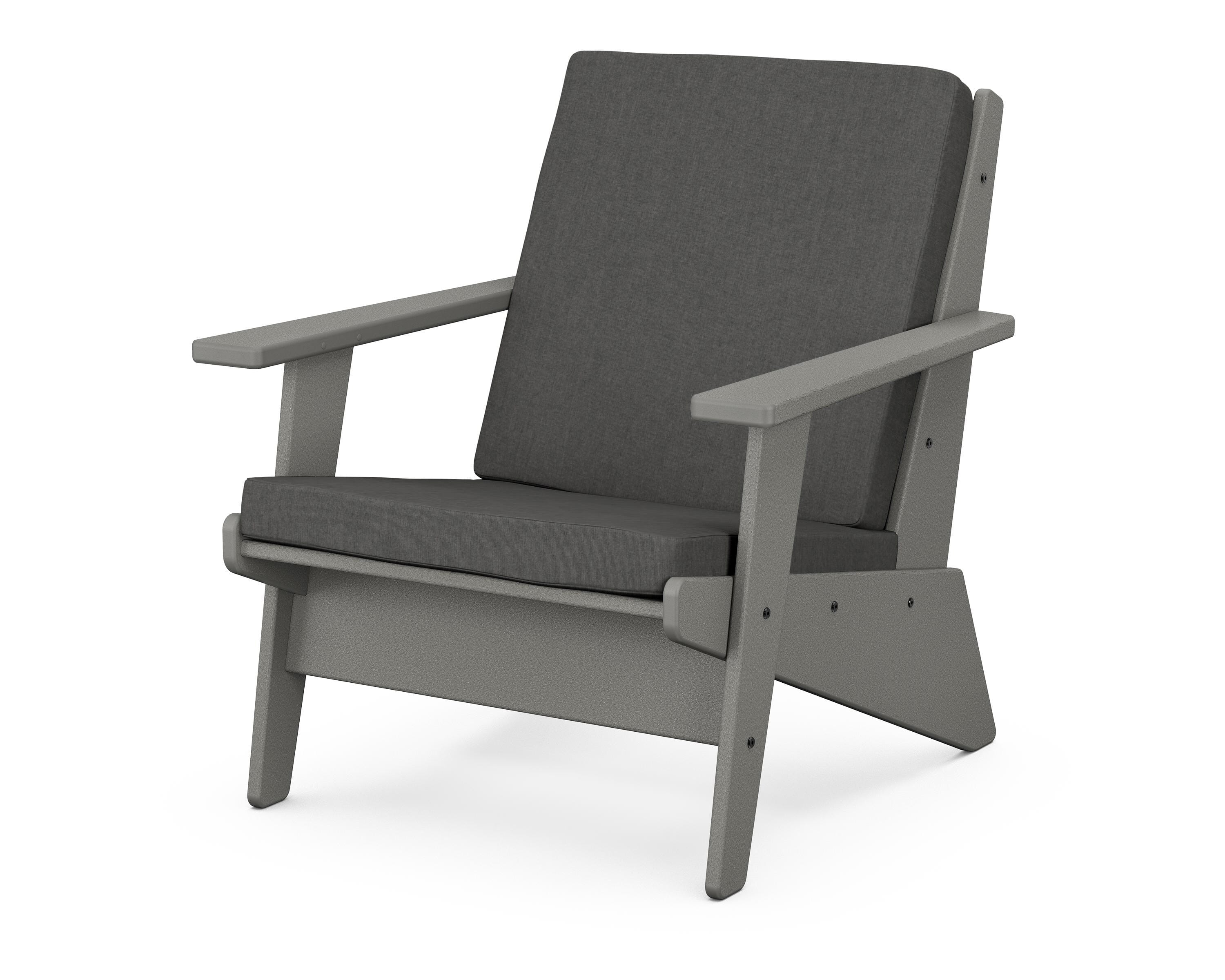 POLYWOOD® Riviera Modern Lounge Chair in Slate Grey / Spectrum Carbon