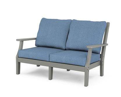 Country Living Wovendale Deep Seating Loveseat in Slate Grey / Sky Blue