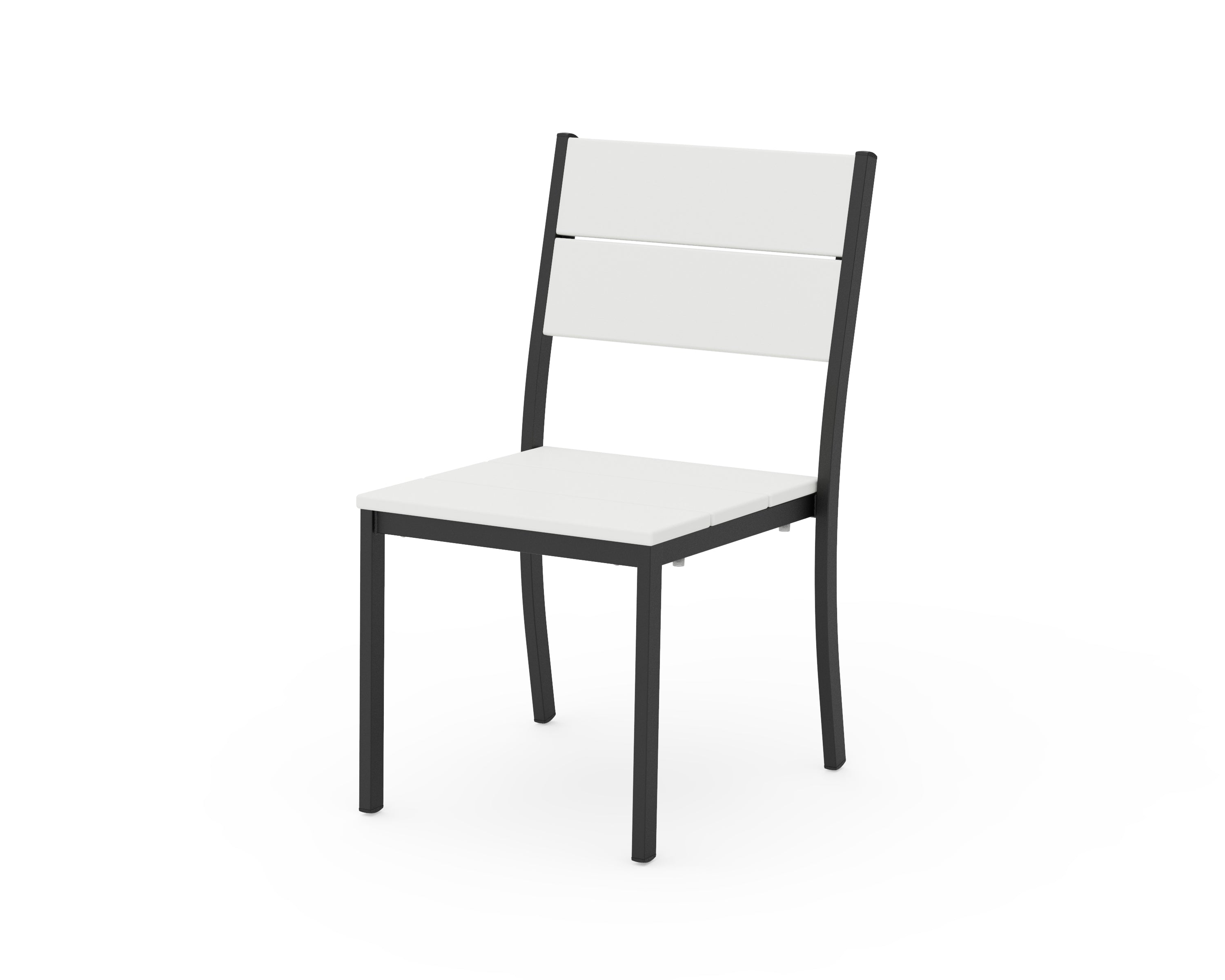 POLYWOOD® Main Street Stacking Dining Side Chair in Black / White