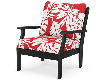 POLYWOOD® Braxton Deep Seating Chair in Black / Leaf Crimson