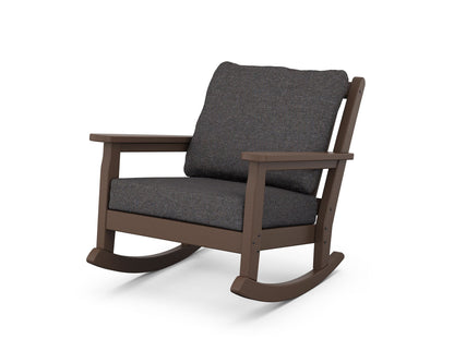 POLYWOOD® Chippendale Deep Seating Rocking Chair in Mahogany / Ash Charcoal