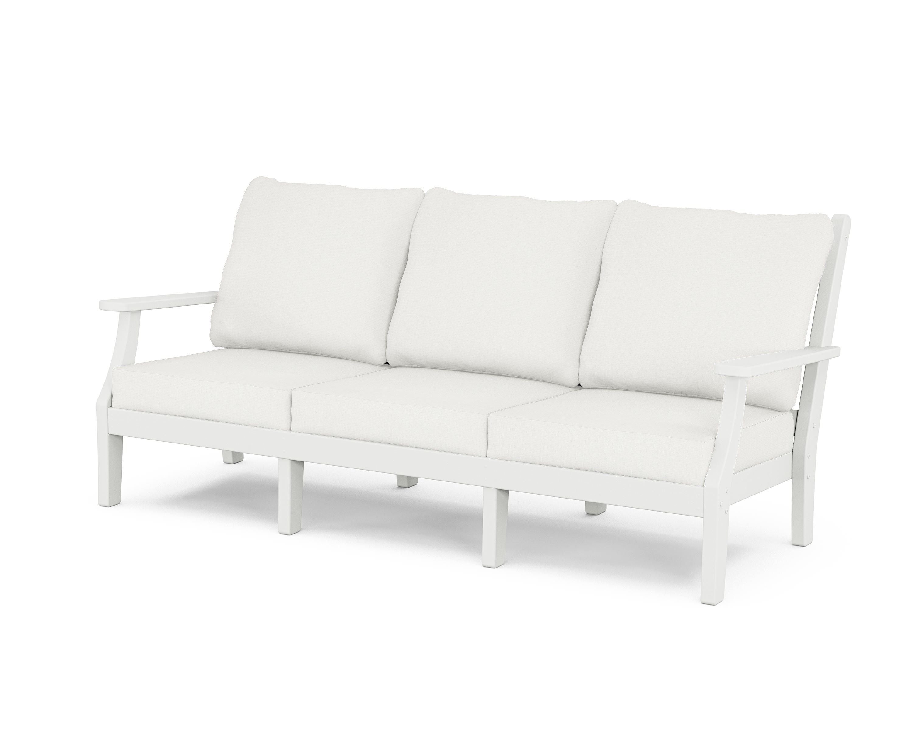 Country Living Wovendale Deep Seating Sofa in White / Natural Linen