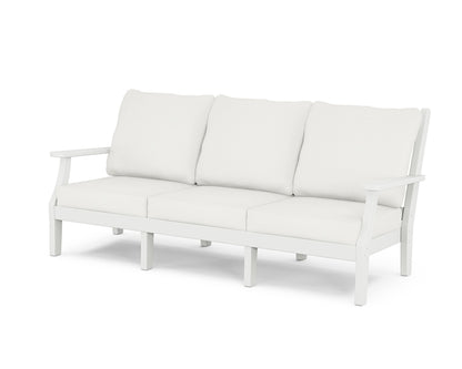 Country Living Wovendale Deep Seating Sofa in White / Natural Linen