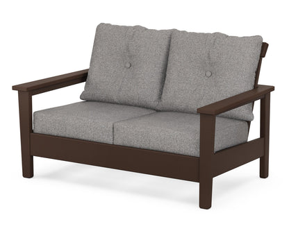 POLYWOOD® Prescott Deep Seating Loveseat in Mahogany / Grey Mist
