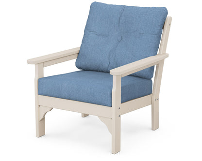 POLYWOOD® Vineyard Deep Seating Chair in Sand / Sky Blue