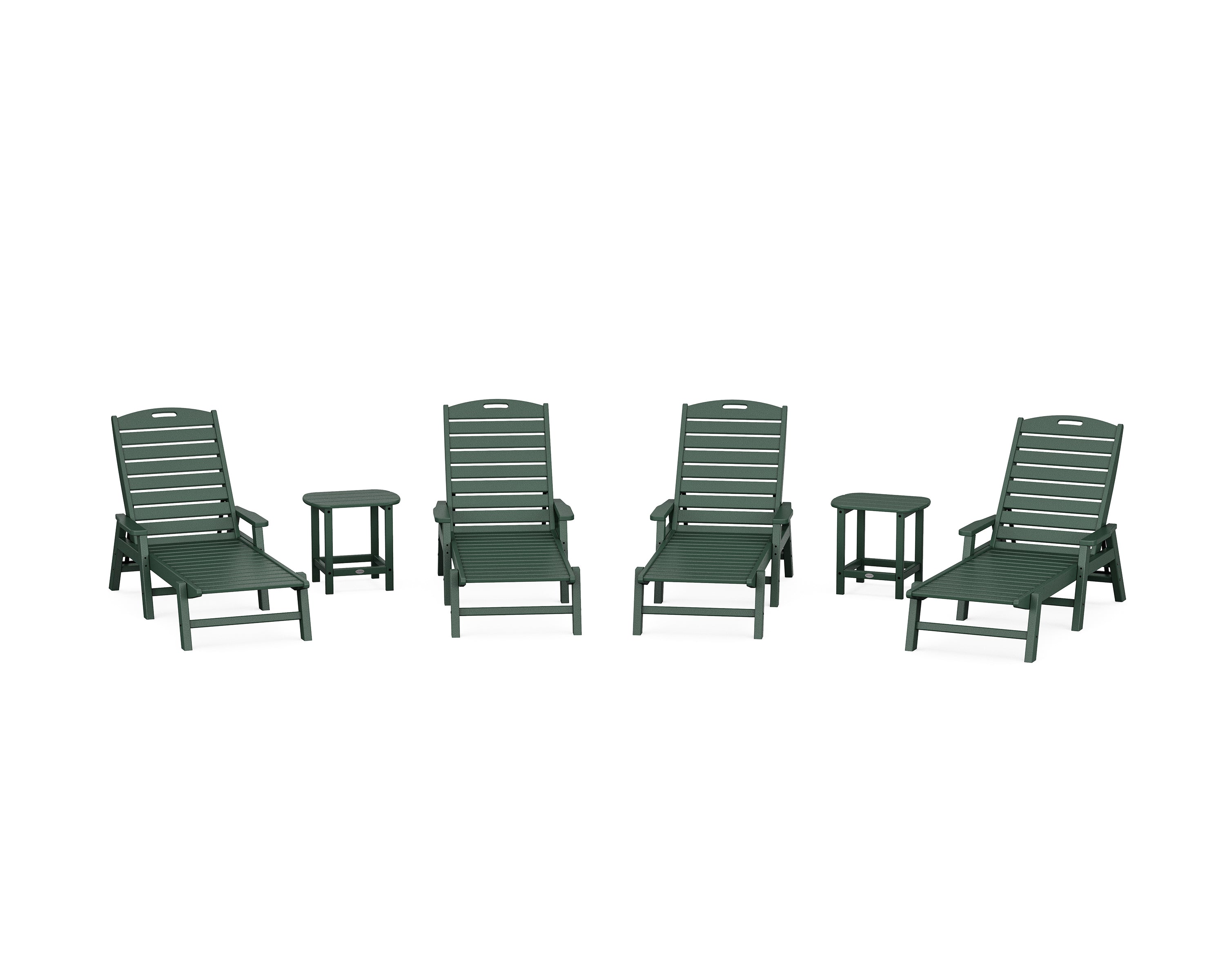 POLYWOOD® Nautical Chaise 6-Piece Set with Arms in Green