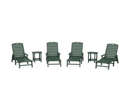 POLYWOOD® Nautical Chaise 6-Piece Set with Arms in Green