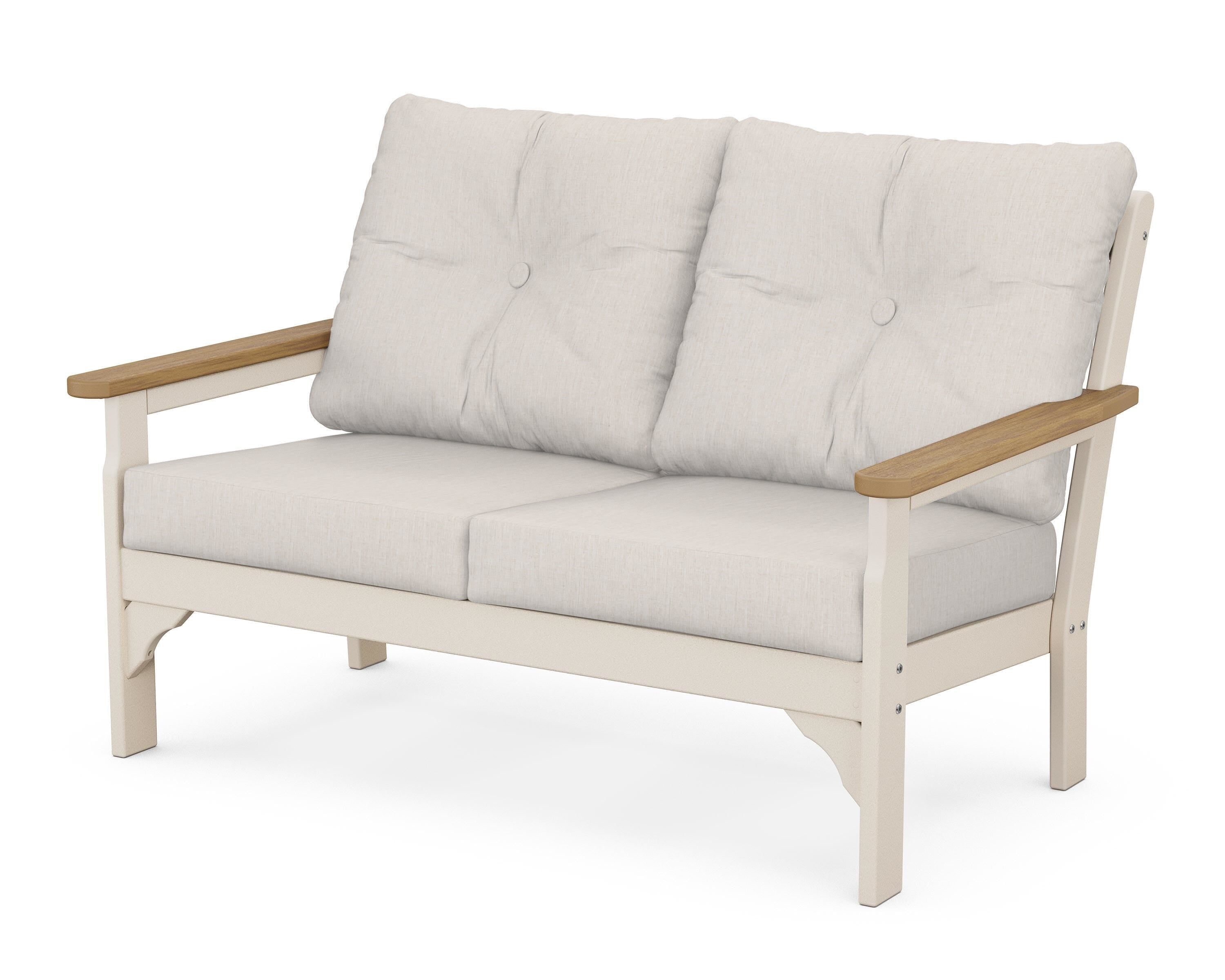 POLYWOOD® Vineyard Deep Seating Loveseat in Sand / Natural / Cast Ash