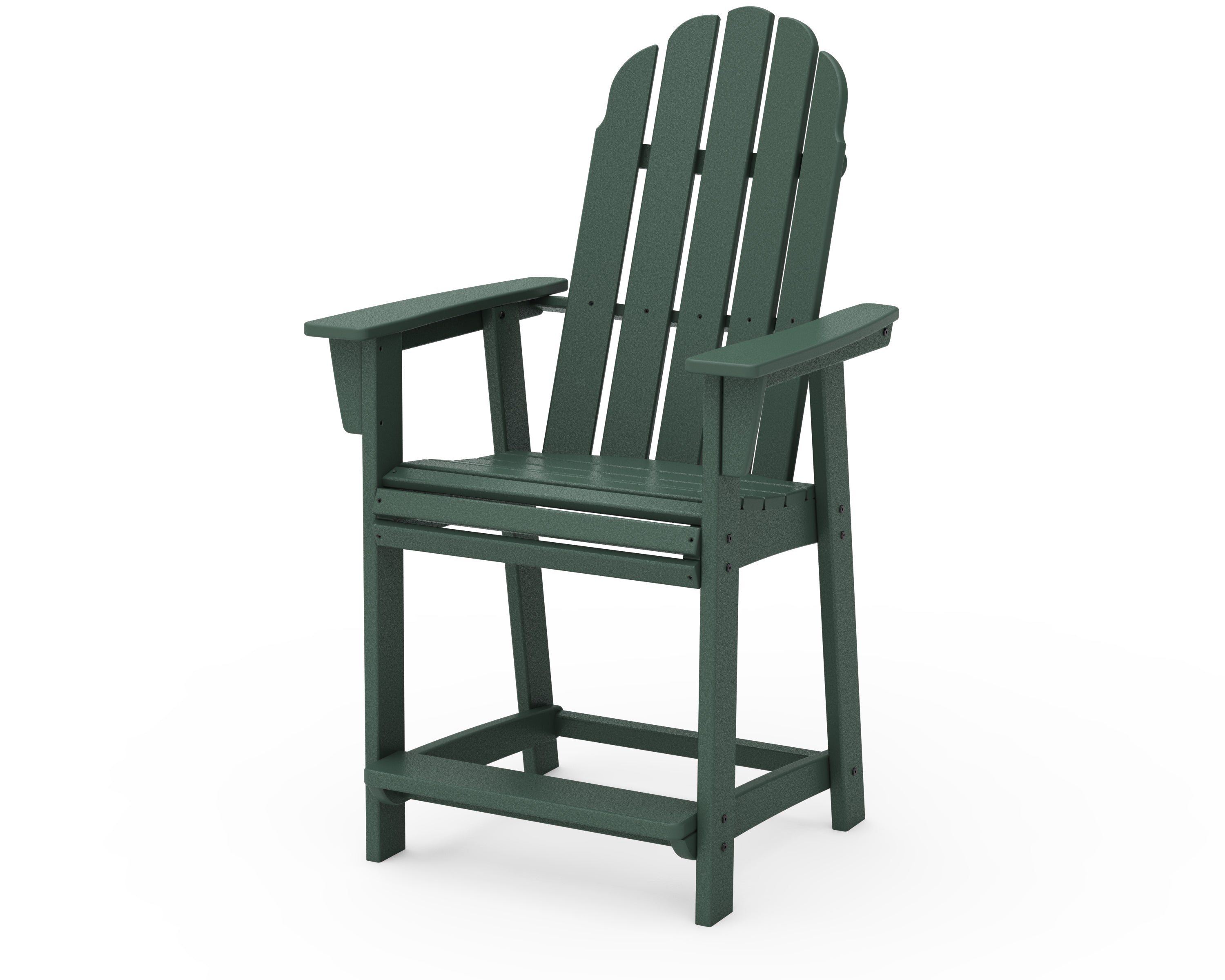 POLYWOOD® Vineyard Curveback Adirondack Counter Chair in Green
