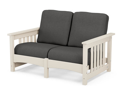 POLYWOOD® Club Mission Loveseat in Sand / Spectrum Carbon